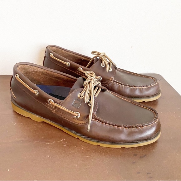 Sperry Topsider Brown Leather Boat Shoe Men’s 9M - Picture 1 of 8